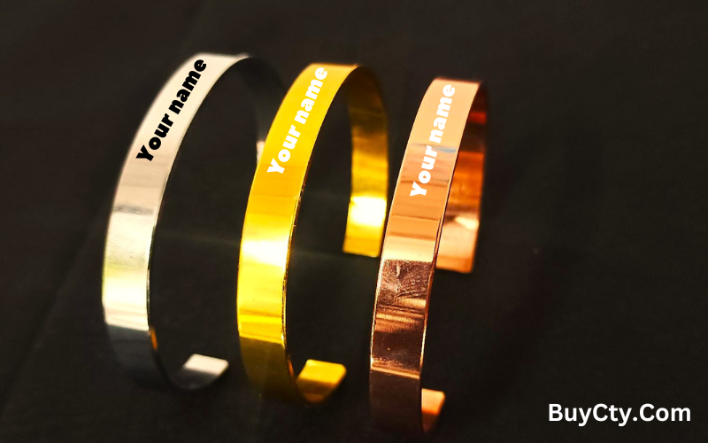 Personalized Name Engraved Metal Bracelets