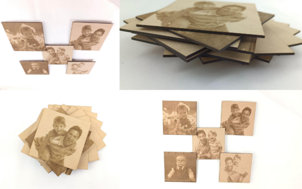 Personalized Wooden Photo Tiles(5) - 4x4 Inches - Laser Engraved Custom Pictures - Image 4