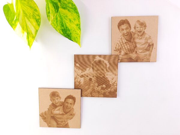 Personalized Wooden Photo Tiles(3) - 4x4 Inches - Laser Engraved Custom Picture Set - Image 5