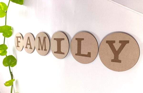 Custom Wooden Letter Circles - Laser Engraved - Image 2