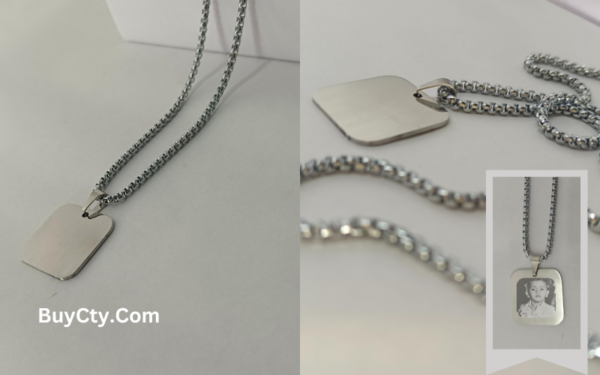 Photo Necklace with Name Engraved – Personalized Keepsake Jewelry