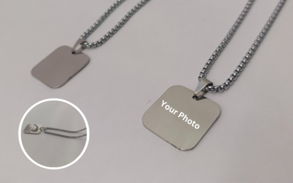 Photo Necklace with Name Engraved – Personalized Keepsake Jewelry - Image 2